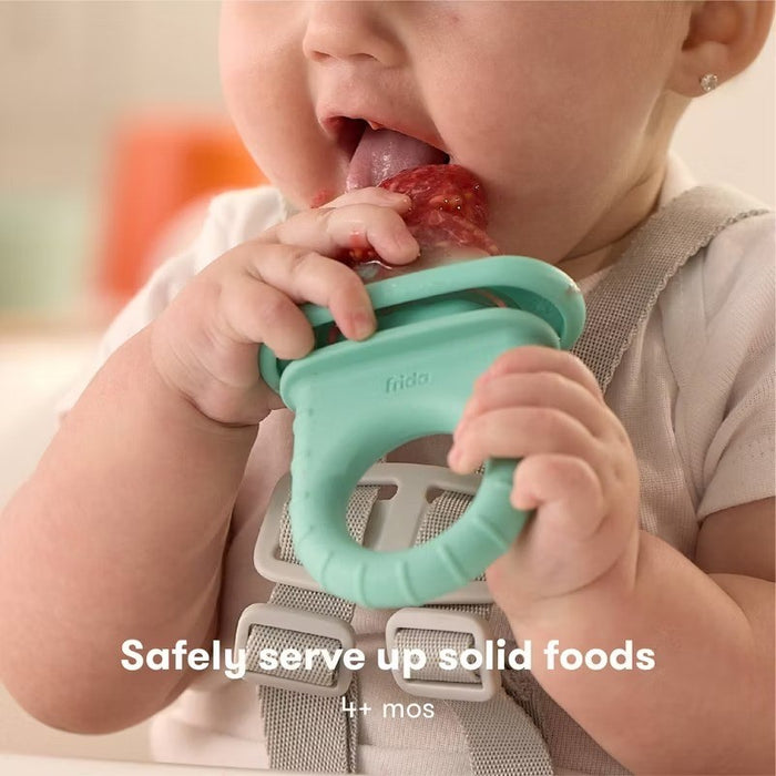 Frida Baby Push Pop Baby Food Feeder - Light Teal Blue