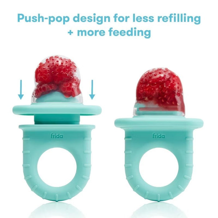 Frida Baby Push Pop Baby Food Feeder - Light Teal Blue