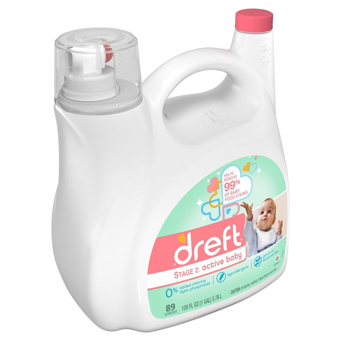 Dreft Stage 2: Active Baby Liquid Laundry Detergent - 128 fl oz