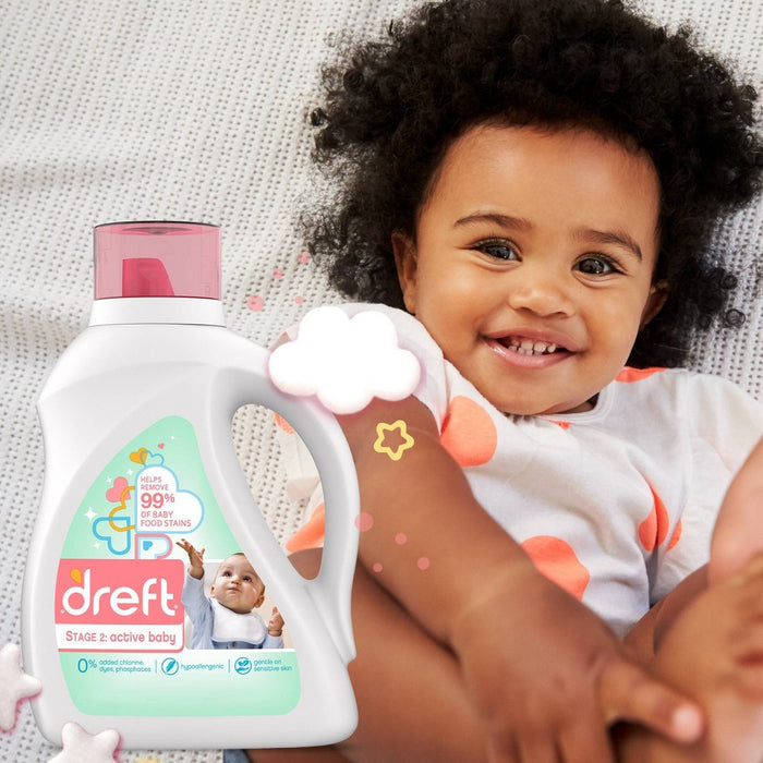 Dreft Stage 2: Active Baby Liquid Laundry Detergent - 128 fl oz