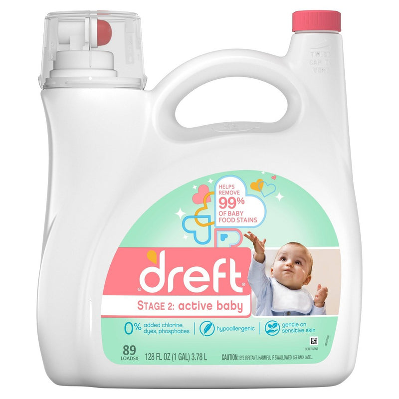 Dreft Stage 2: Active Baby Liquid Laundry Detergent - 128 fl oz