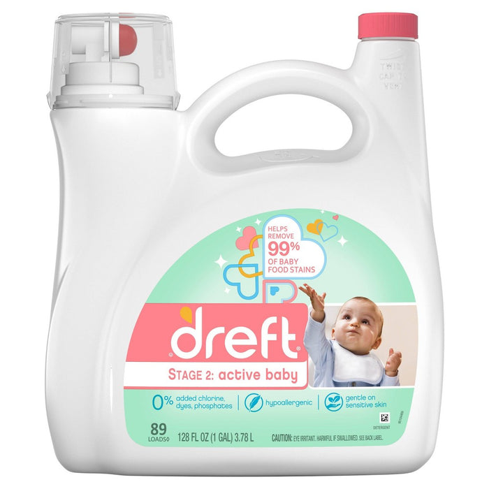 Dreft Stage 2: Active Baby Liquid Laundry Detergent - 128 fl oz