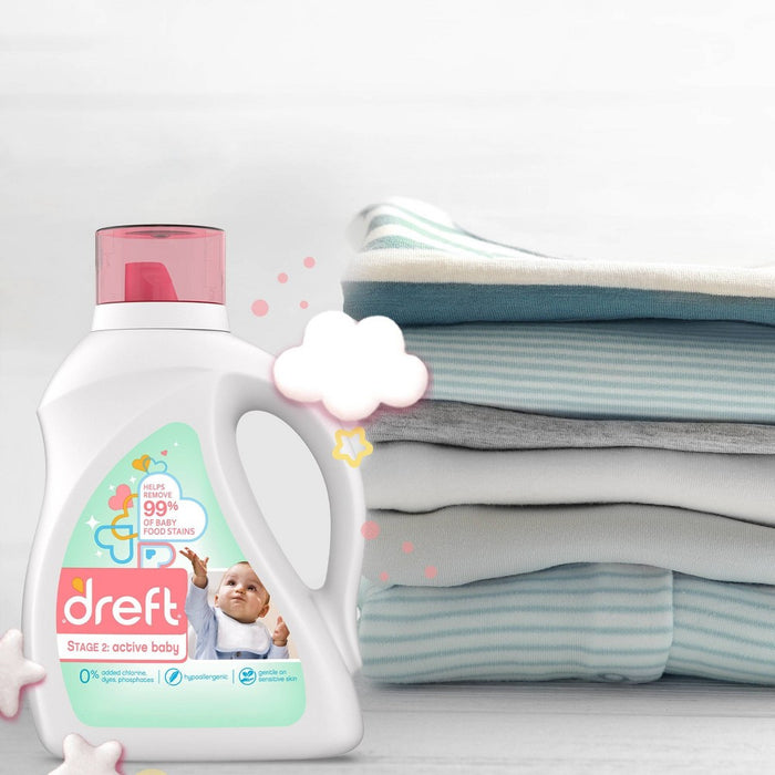 Dreft Stage 2: Active Baby Liquid Laundry Detergent - 128 fl oz