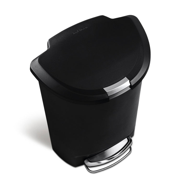 simplehuman 50L Semi Round Plastic Step Trash Can Black (LOCAL PICKUP ONLY)