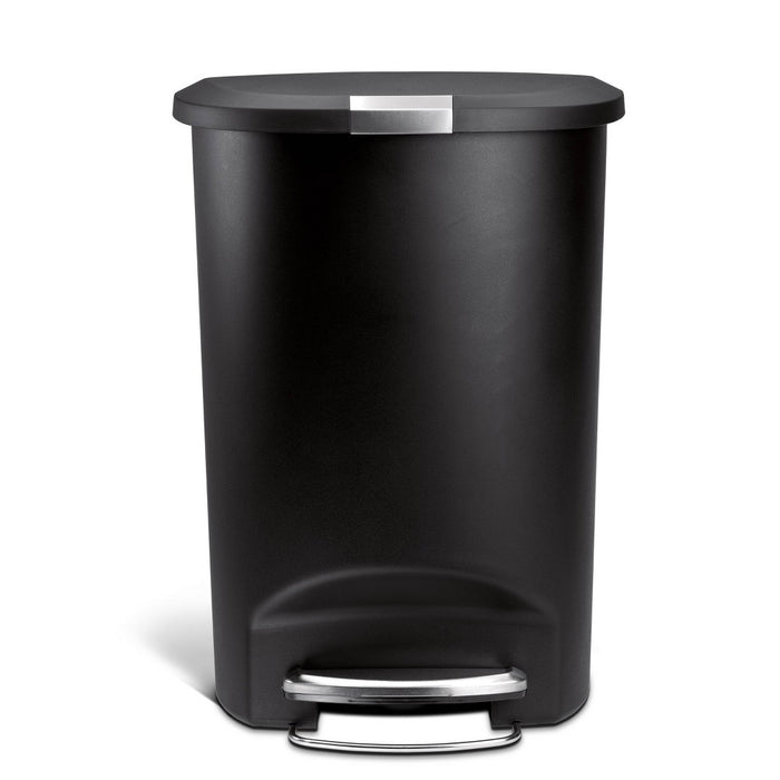 simplehuman 50L Semi Round Plastic Step Trash Can Black (LOCAL PICKUP ONLY)