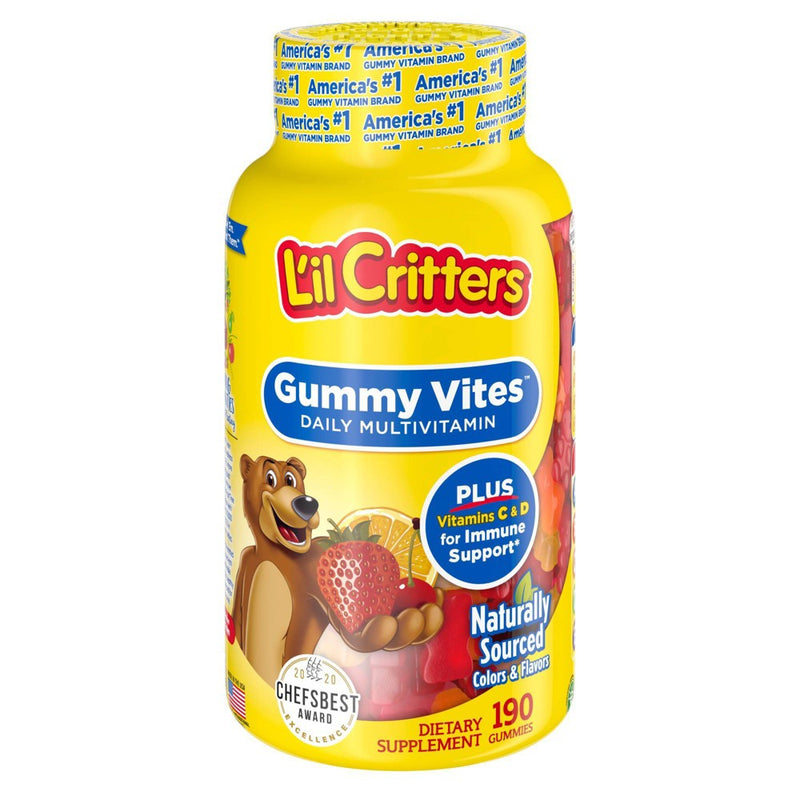 L'il Critters Gummy Vites - Strawberry, Orange & Cherry - 190ct EXP: