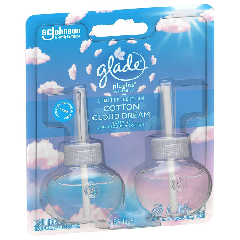 Glade PlugIns Scented Oil Air Freshener Refills - Cotton Cloud Dream - 2ct/1.34oz