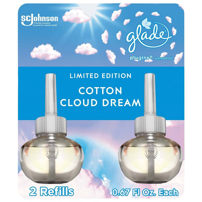 Glade PlugIns Scented Oil Air Freshener Refills - Cotton Cloud Dream - 2ct/1.34oz