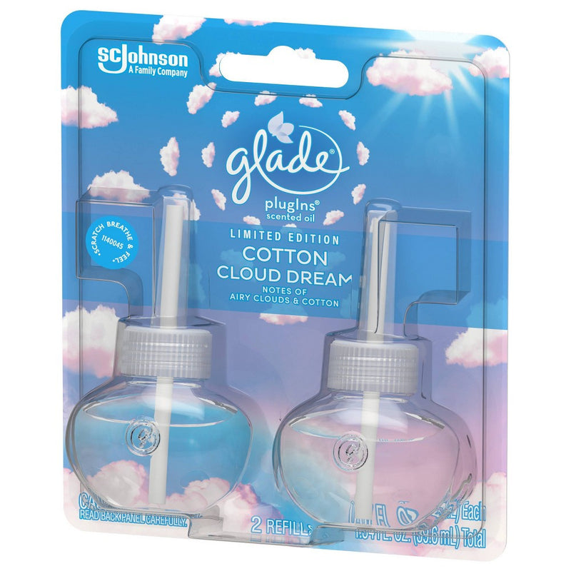 Glade PlugIns Scented Oil Air Freshener Refills - Cotton Cloud Dream - 2ct/1.34oz