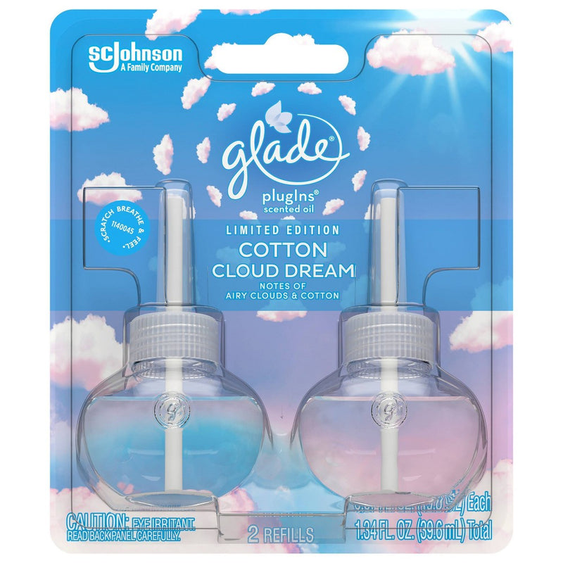 Glade PlugIns Scented Oil Air Freshener Refills - Cotton Cloud Dream - 2ct/1.34oz