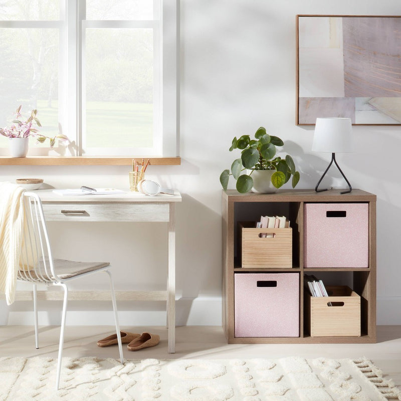 13" x 13" Fabric Bin Rose Texture - Brightroom™