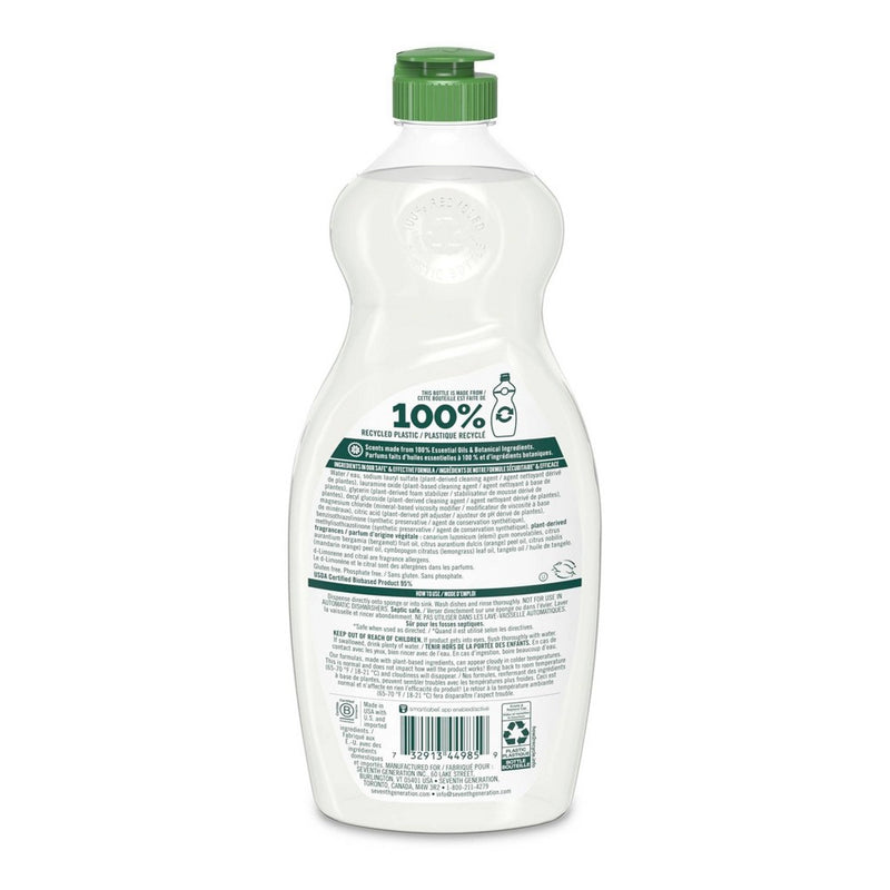Seventh Generation Dish Liquid Soap - Lemongrass & Clementine - 19 fl oz