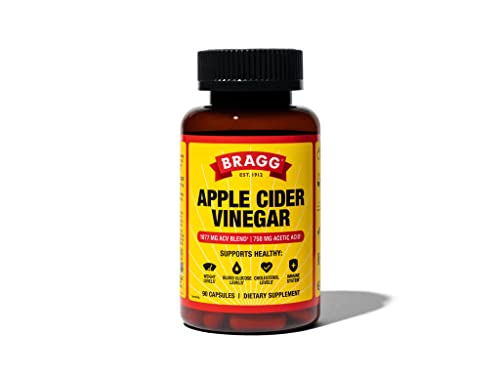 Bragg Apple Cider Vinegar Capsules - Vitamin D3 & Zinc - 750mg of Acetic Acid – Immune & Weight Management Support - Non-GMO, Vegan, Gluten Free, No Sugar (1)