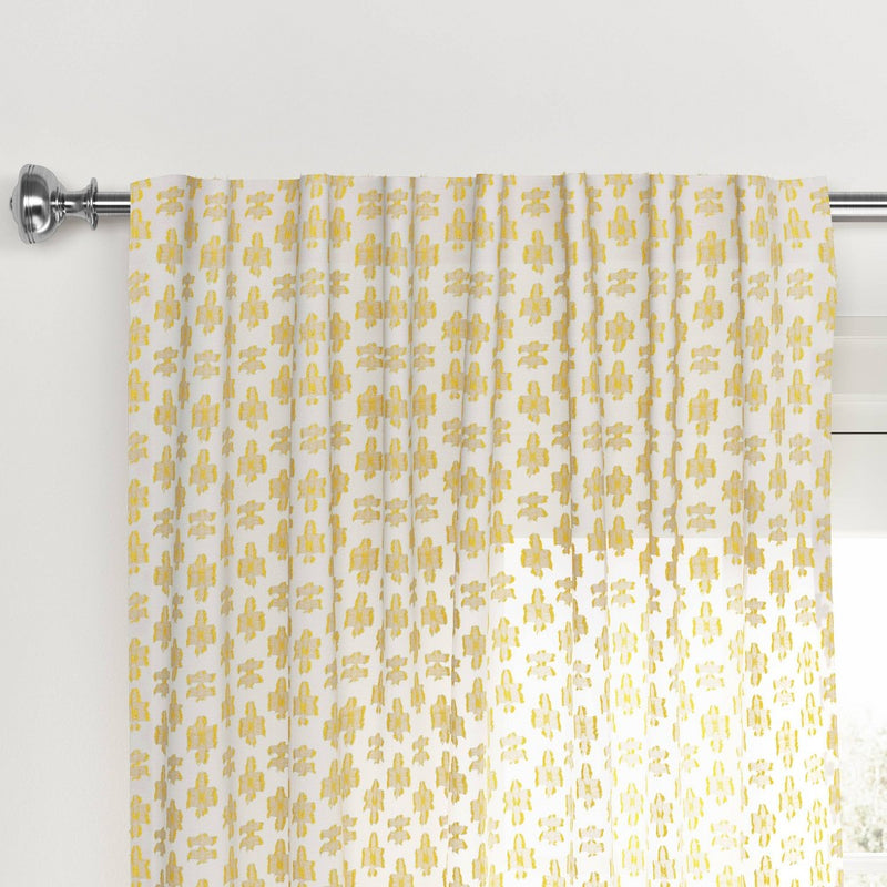 63"x50" Clipped Textured Light Filtering Curtain Panel Yellow - Threshold™*