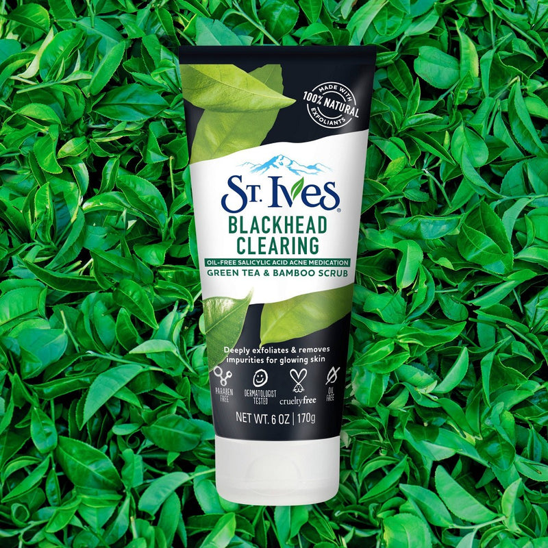 St. Ives Blackhead Clearing Face Scrub - Green Tea and Bamboo - 6oz EXP:04/2027