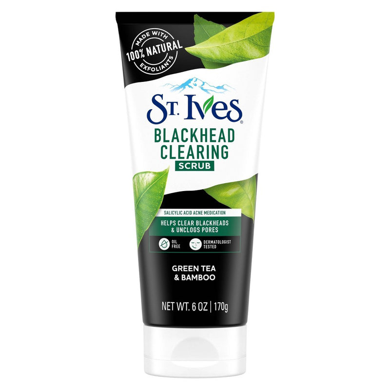 St. Ives Blackhead Clearing Face Scrub - Green Tea and Bamboo - 6oz EXP:04/2027