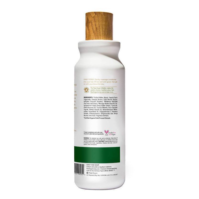 Raw Sugar Conditioner Scalp Restore Activated Charcoal + Tea Tree + Moringa Oil - 18 fl oz