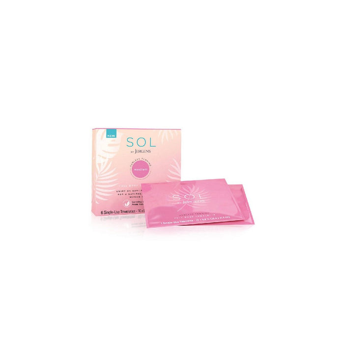 SOL by Jergens Sunless Tanning Full Body Towelettes, Self Tanner Wipes, Streak-Free - 1 ct