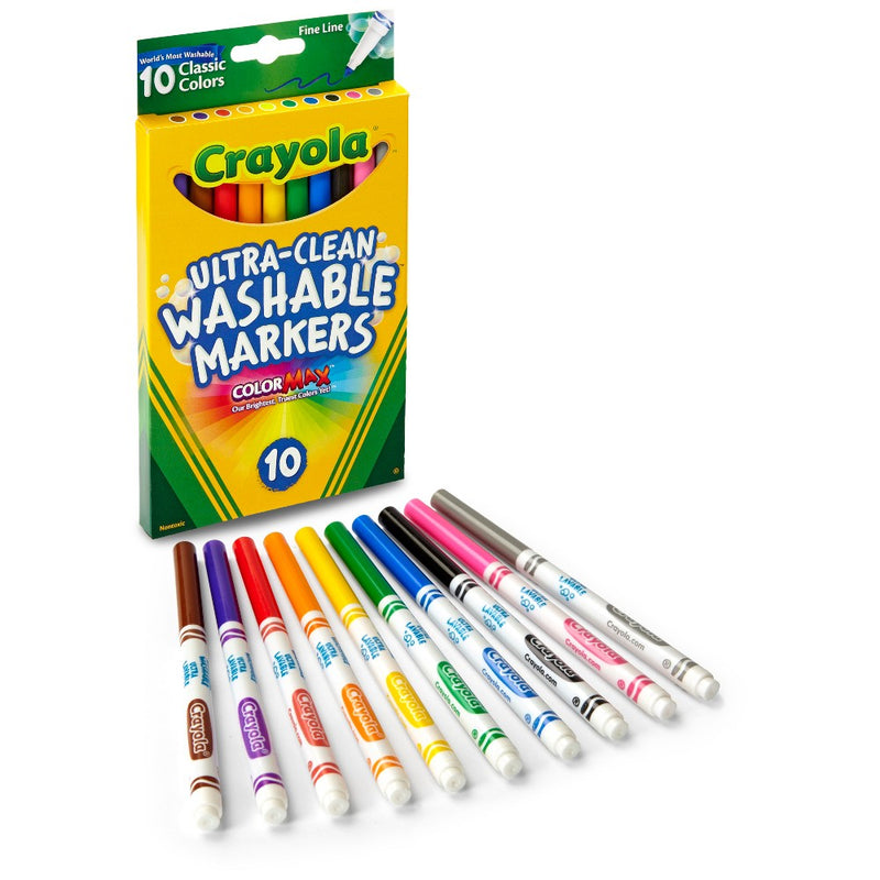 Crayola 10ct Ultra-Clean Washable Markers Fine Line Classic Colors