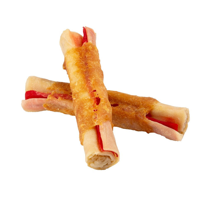 Good 'n' Fun Large Triple Flavored Pork, Beef and Chicken Wrapped Roll Rawhide Dog Treats - 2ct
