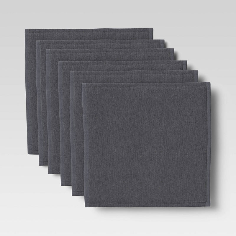 6pk Cotton Dishcloths Gray - Made By Design™
