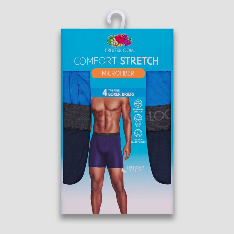 Fruit of the Loom Men's Comfort Stretch Microfiber Boxer Briefs - Colors May Vary S