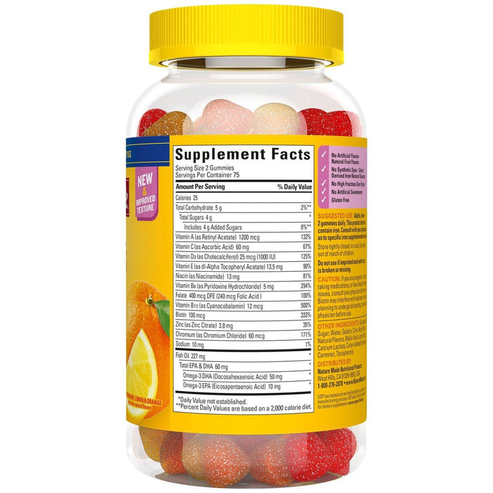 Nature Made Women's Multivitamin + Omega-3 Gummies - Strawberry, Lemon & Orange - 150ct