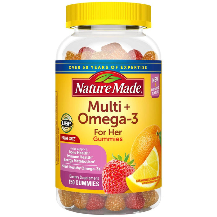Nature Made Women's Multivitamin + Omega-3 Gummies - Strawberry, Lemon & Orange - 150ct