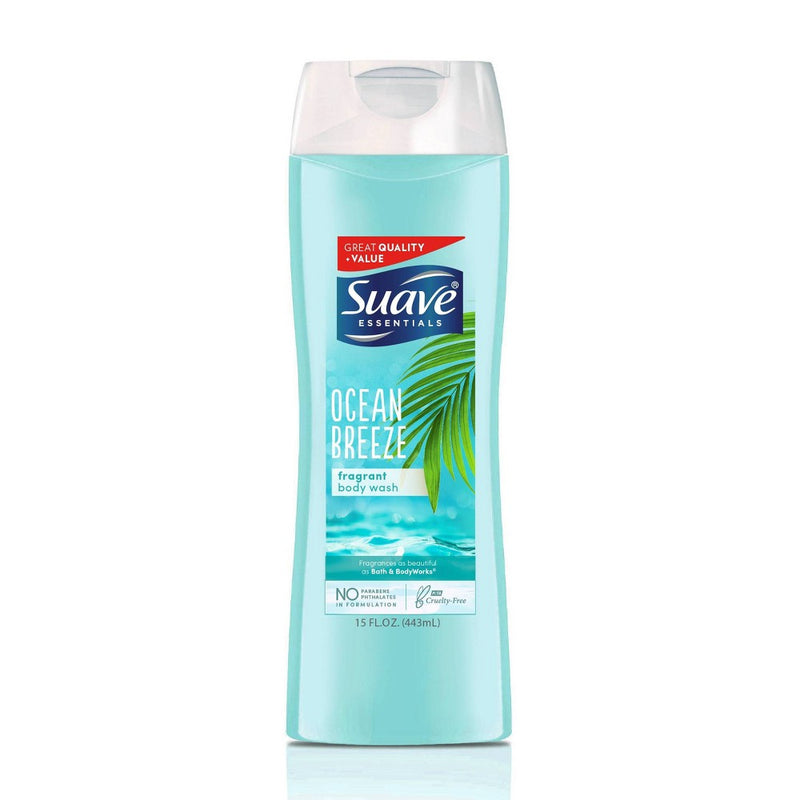 Suave Essentials Ocean Breeze Refreshing Body Wash Soap for All Skin Types - 18 fl oz