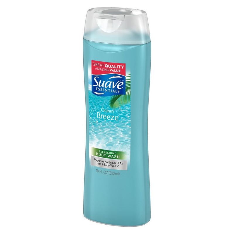 Suave Essentials Ocean Breeze Refreshing Body Wash Soap for All Skin Types - 18 fl oz