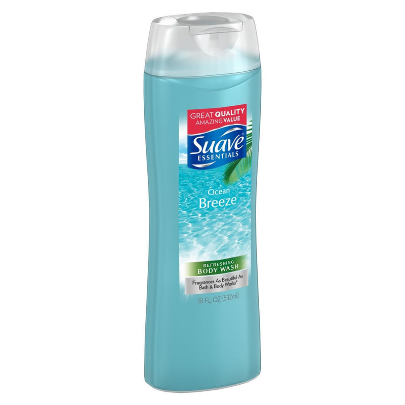 Suave Essentials Ocean Breeze Refreshing Body Wash Soap for All Skin Types - 18 fl oz