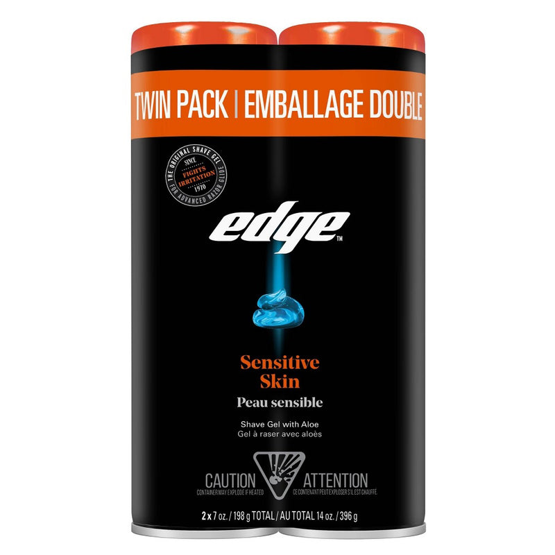 Edge Sensitive Skin Men's Shave Gel Twin Pack - 14oz