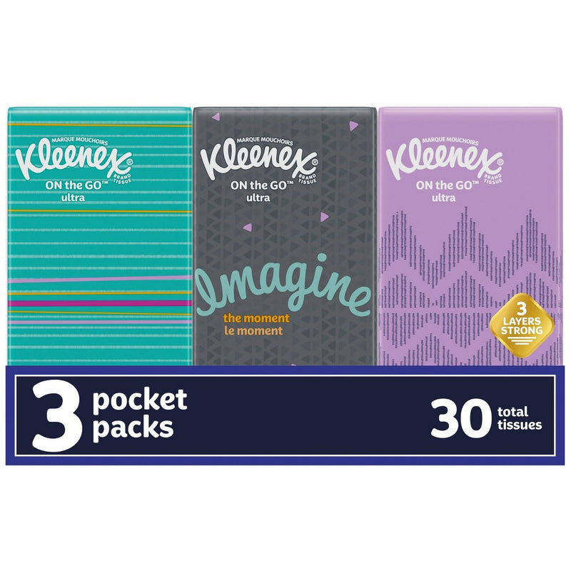 Kleenex On-The-Go Facial Tissue - 3pk/10ct