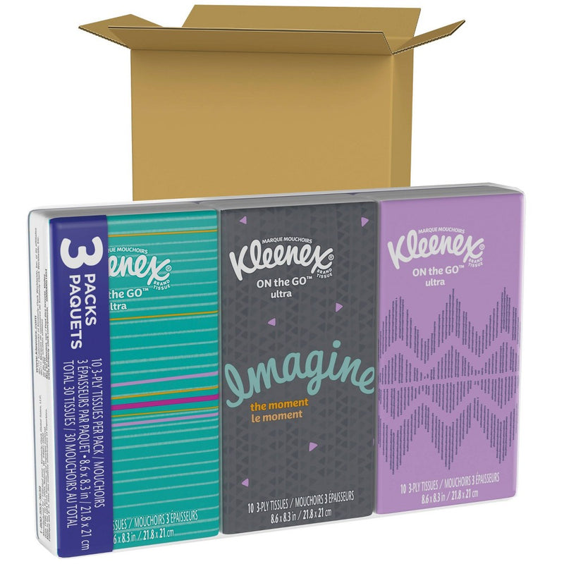 Kleenex On-The-Go Facial Tissue - 3pk/10ct