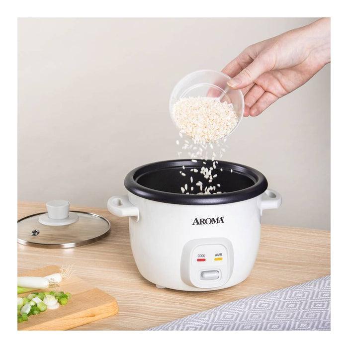 Aroma 4 Cup Pot Style Rice Cooker - White
