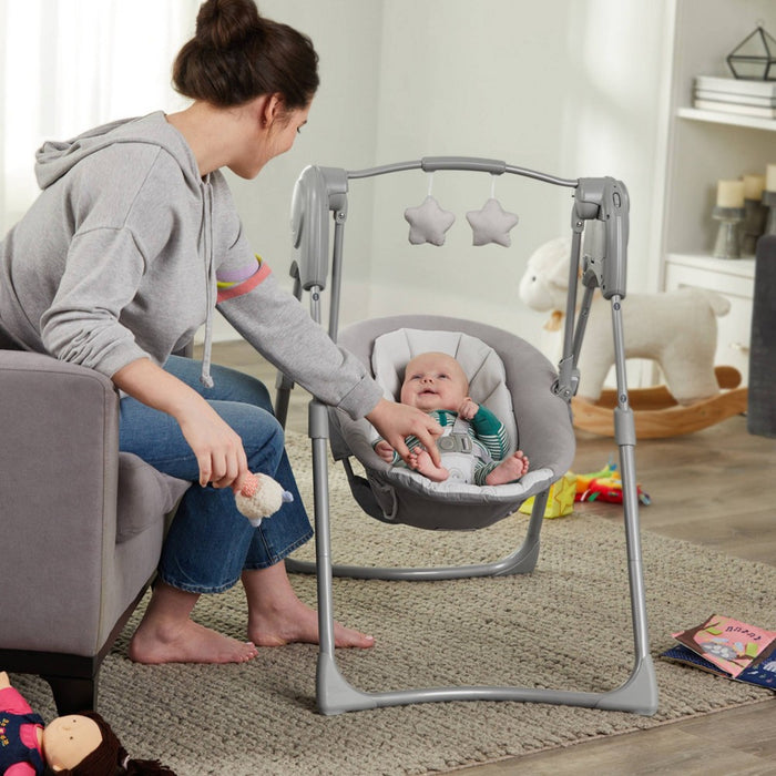 Graco Slim Spaces Compact Baby Swing - Reign (LOCAL PICKUP ONLY)