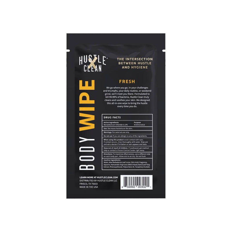 Hustle Clean Body Wipes 1 pk