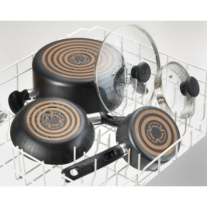 T-fal Simply Cook Nonstick Dishwasher Safe Cookware, 3qt Saucepan with Lid, Black