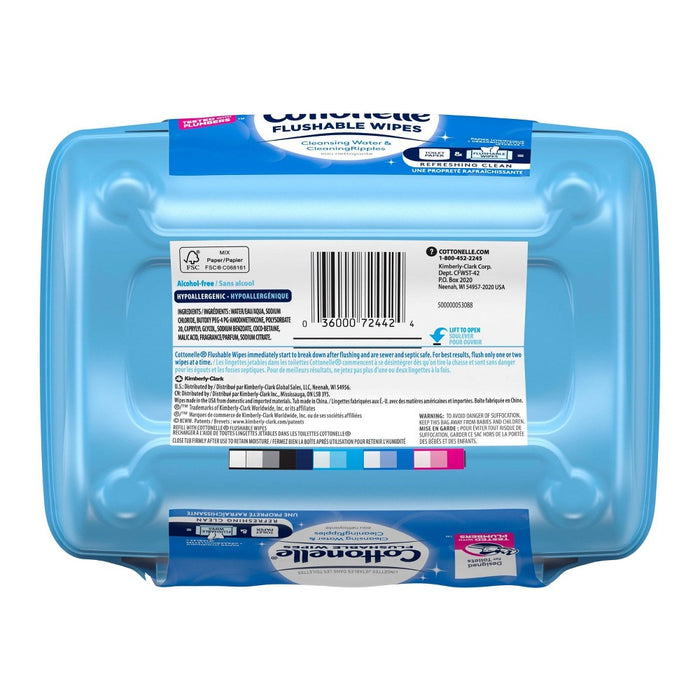Cottonelle Flushable Wet Wipes Tub - 42ct