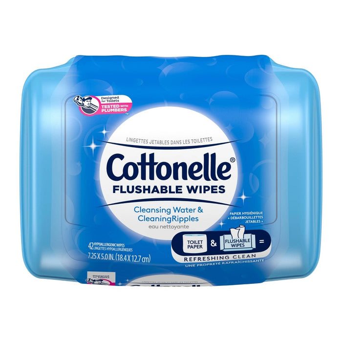 Cottonelle Flushable Wet Wipes Tub - 42ct