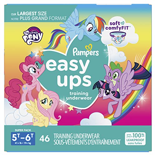Pampers Easy Ups Training Pants Girls and Boys, 5T-6T (Size 7), 46 Count, Packaging & Prints May Vary