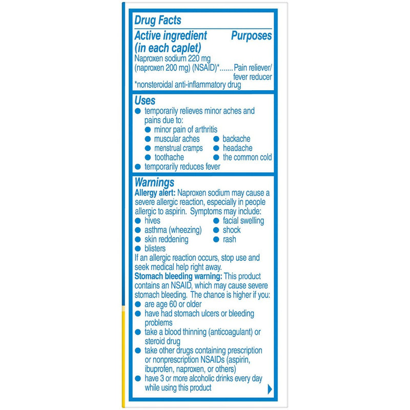 Aleve Naproxen Sodium Pain Reliever Caplets (NSAID) - 24ct