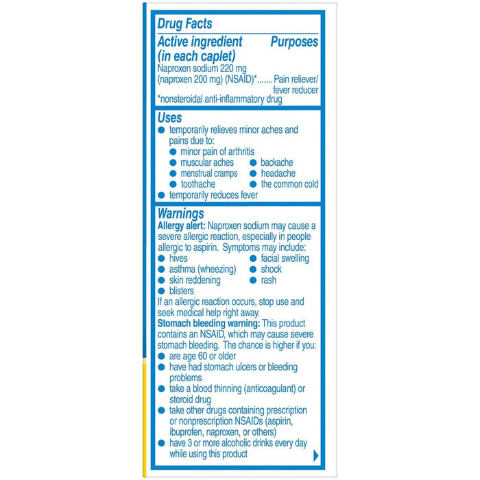 Aleve Naproxen Sodium Pain Reliever Caplets (NSAID) - 24ct