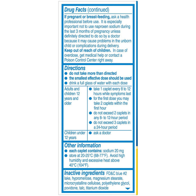 Aleve Naproxen Sodium Pain Reliever Caplets (NSAID) - 24ct