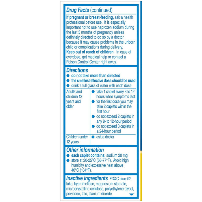 Aleve Naproxen Sodium Pain Reliever Caplets (NSAID) - 24ct