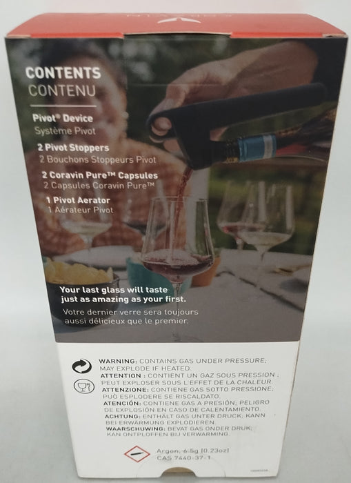 Coravin Pivot Plus Wine Preserver + Aerator - Black