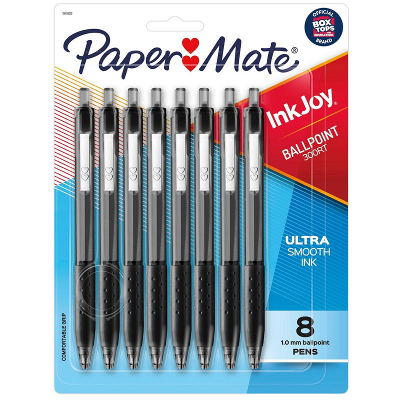 Paper Mate Ink Joy 8pk 300RT Ballpoint Pens 1.0mm Black