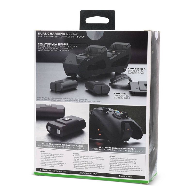 PowerA Dual Charging Station for Xbox Series X|S Wireless Controllers - Black