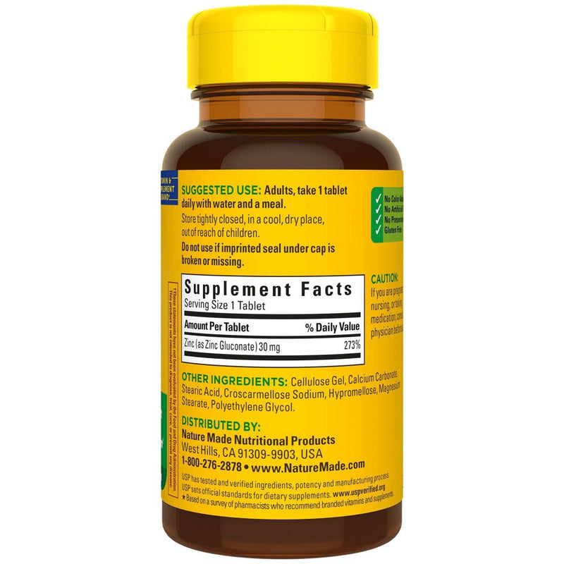 Nature Made Zinc 30mg Dietary Supplements - 100ct