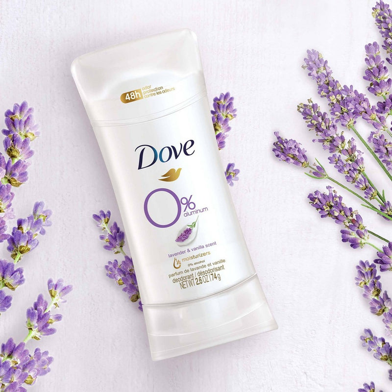 Dove Beauty 0% Aluminum Lavender & Vanilla Deodorant Stick - 2.6oz